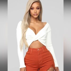 Fashion Nova cross front crop top